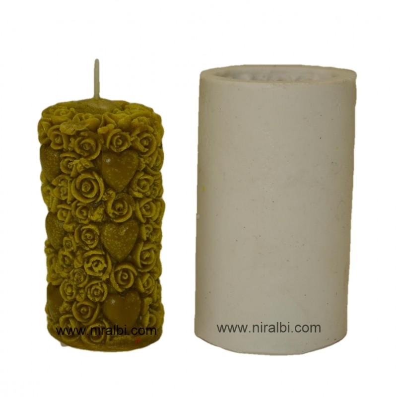 Heart & Rose Flower Silicone Candle Mould Heart & Rose Flower Silicone Candle Mould