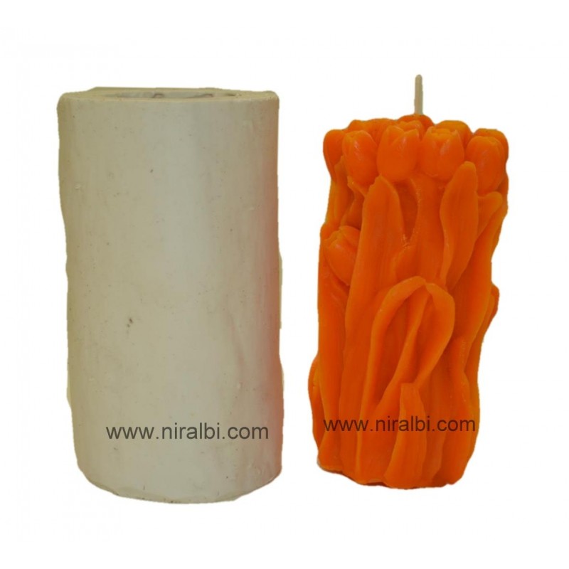 Rose Bud Bouquet Pillar Silicone Candle Mould - SL585 Niral Industries Rose Bud Bouquet Pillar Silicone Candle Mould - SL585 Niral Industries