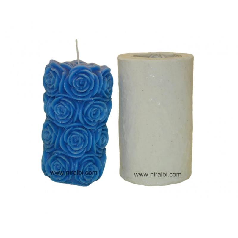 Rose Pillar Silicone Candle Mould - SL595 Niral Industries