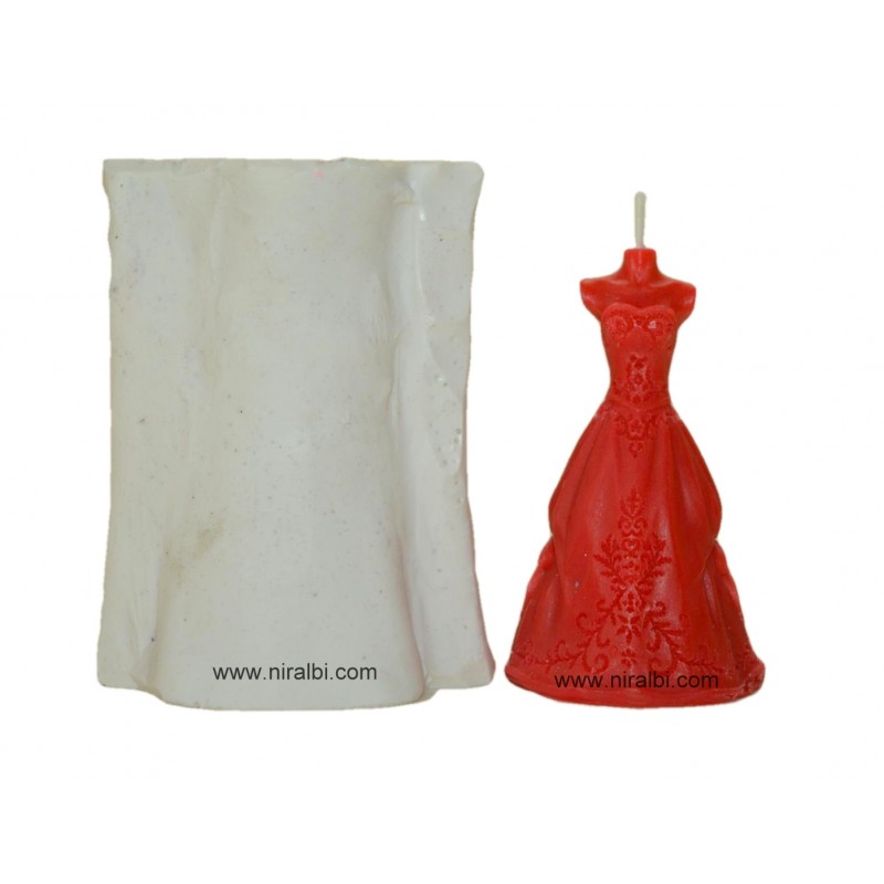 Wedding Gown/Dress Silicone Candle Mould - Niral Industries Wedding Gown/Dress Silicone Candle Mould - Niral Industries