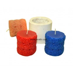 Rose Pillar Candle Mould, Niral Rubber Silicone Mold
