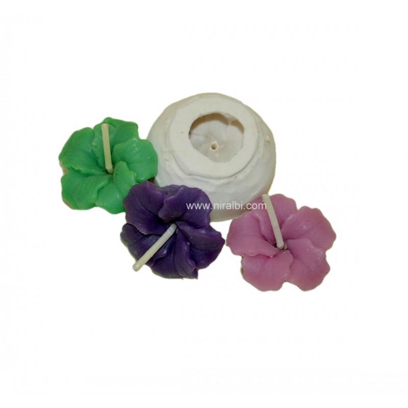Mini Hibiscus Flower Candle Mold, Candle Wt - 6 gm Mini Hibiscus Flower Candle Mold, Candle Wt - 6 gm