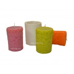 Carving Design Pillar Silicone Rubber Candle Mould, Candle Weight - 300 gms, Niral Industries