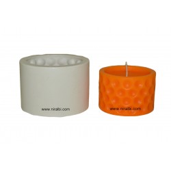 Niral Designer Pillar Candle Mould With Hole Pattern,
