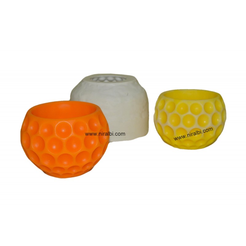 Niral Designer Ball Silicone Candle Mold With Hole Pattern Niral Designer Ball Silicone Candle Mold With Hole Pattern