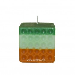 Niral Designer Pillar Candle Mould With Hole Pattern In Square, Candle Wt - 165 gm