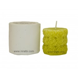 Rose Pillar Silicone Rubber Candle Mould