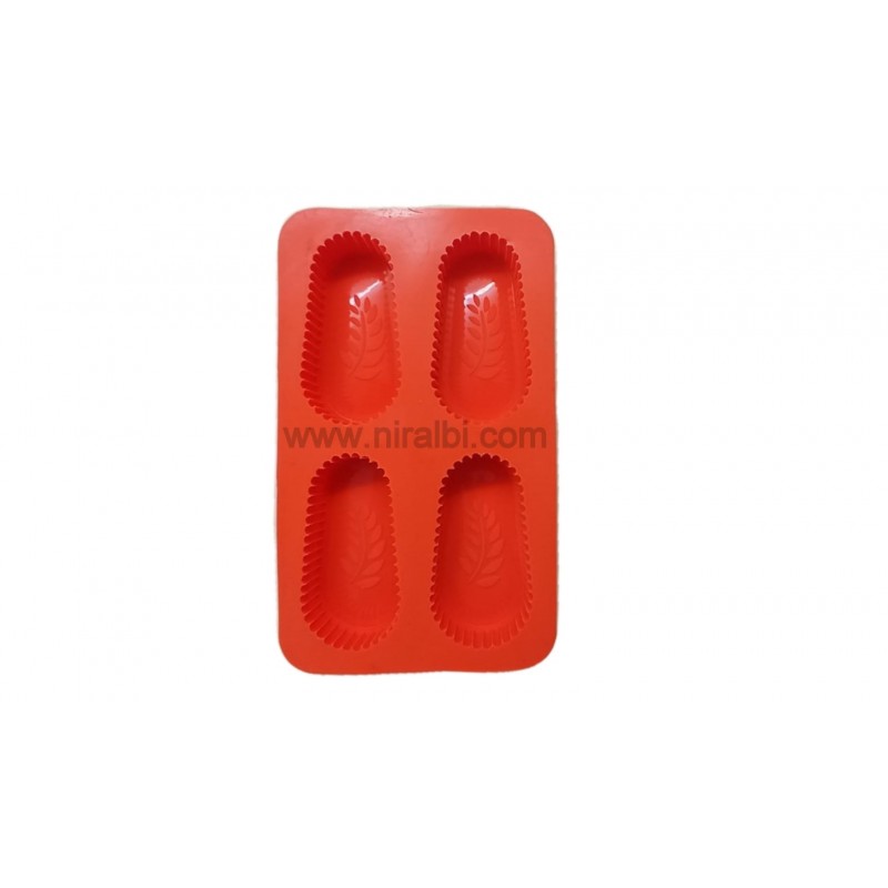 Design with Leaf Impression 4 Cavity Soap Mould, Niral Industries Design with Leaf Impression 4 Cavity Soap Mould, Niral Industries