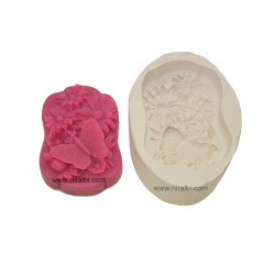 Butterfly With Flowers Silicone Soap Mold