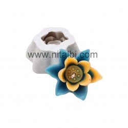 SL - 715 - Medium Lotus Silicone Candle Mould - 22 Gm, Niral Industries