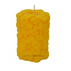 Flower Design Pillar Rubber  Candle Mould