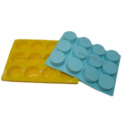 12 Cavity Small Round Soap Mould - Niral Industries - 45 gm Soap Weight