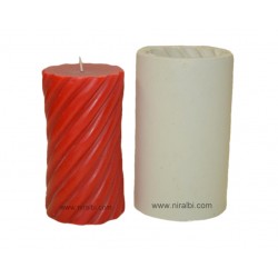 Line Design Big Pillar Candle Mould