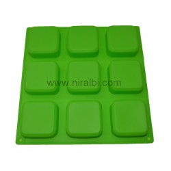 9 cavity Small Square Soap Mould, 60 gm - Niral Industires