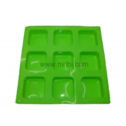 9 cavity Small Square Soap Mould, 60 gm