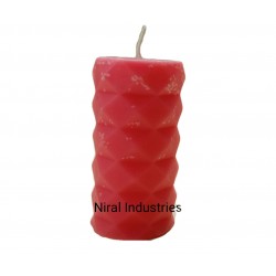 SL751 - Diamond Cut Big Pillar Mould, Niral Industries, Candle W - 280 Gm