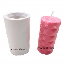 SL751 - Diamond Cut Big Pillar Mould, Niral Industries, Dia - 6.3 cm, H - 11.6 Cm