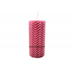 SL753 - Horizontal Line Pattern Big Pillar Candle Mould, Dia - 5.8 Cm, H - 12 Cm