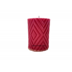 SL759 - Diamond Embossed Pattern Pillar Candle Mould, Dia - 6.4, H - 8.7 Cm