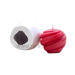 Spiral Ball Candle Mould, Niral Rubber Silicone Mold, Candle H - 5.4 Cm