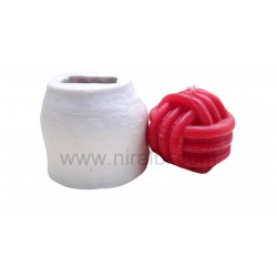 Wool Ball  Candle Mould, Niral Rubber Silicone Mold, Candle H - 5.4 Cm , D - 5.7 Cm