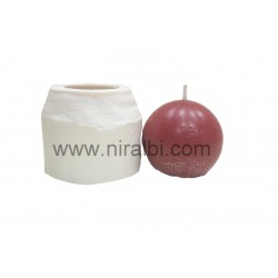 2 Inch Plain Ball Silicone Candle Mould, H - 4.9 Cm
