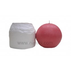 3.5 Inch Plain Ball Silicone Candle mould- candle Wt-288 gm -Niral Industries