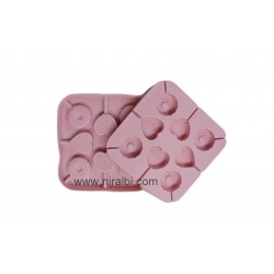 Heart & Round Lolipop Silicone Mould - Niral Industries - Soap Weight 10 gm