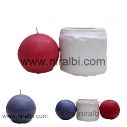 2.5 Inch Plain ball Silicone Candle Mould- Candle Wt-100 gm-Niral Industries