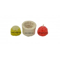 Round Shape Small Rose Pillar Candle Mould