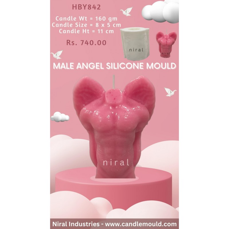HBY842 - Male Angel Silicone Mould - CW - 160 gm
