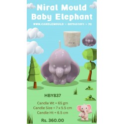 Baby Elephant Silicone Candle Mold Craft Soap making Mould - Candle Wt - 65 gm