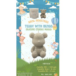 Teddy With Beads Silicone Mould - CW - 160 gm