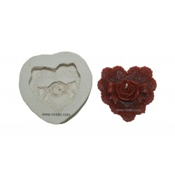 Heart Shape Rose Flower Silicone Candle Mould