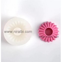 Layered -Groved Semi Circle Silicone Candle Mould, Niral Industries- Candle weight- 10 gm