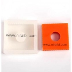 Layered -Groved Flat Square Silicone Candle Mould, Niral Industries- Candle weight- 20 gm