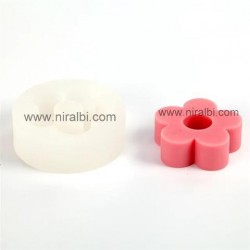Layered -Flower Type Silicone Candle Mould, Niral Industries- Candle weight- 22 gm