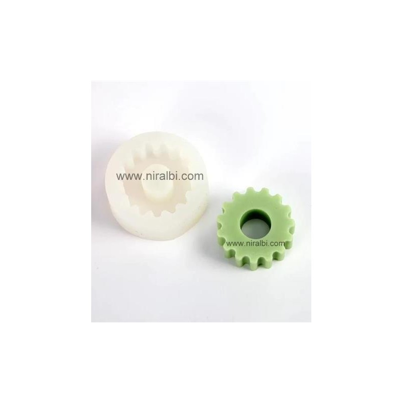 Layered -Grove Gear Circle Silicone Candle Mould, Niral Industries- Candle weight- 16 gm Layered -Grove Gear Circle Silicone Candle Mould, Niral Industries- Candle weight- 16 gm
