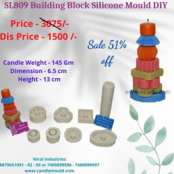 Building Block Silicone Mould DIY Candle Mould-Candle Weight 145 gm-Niral Industries
