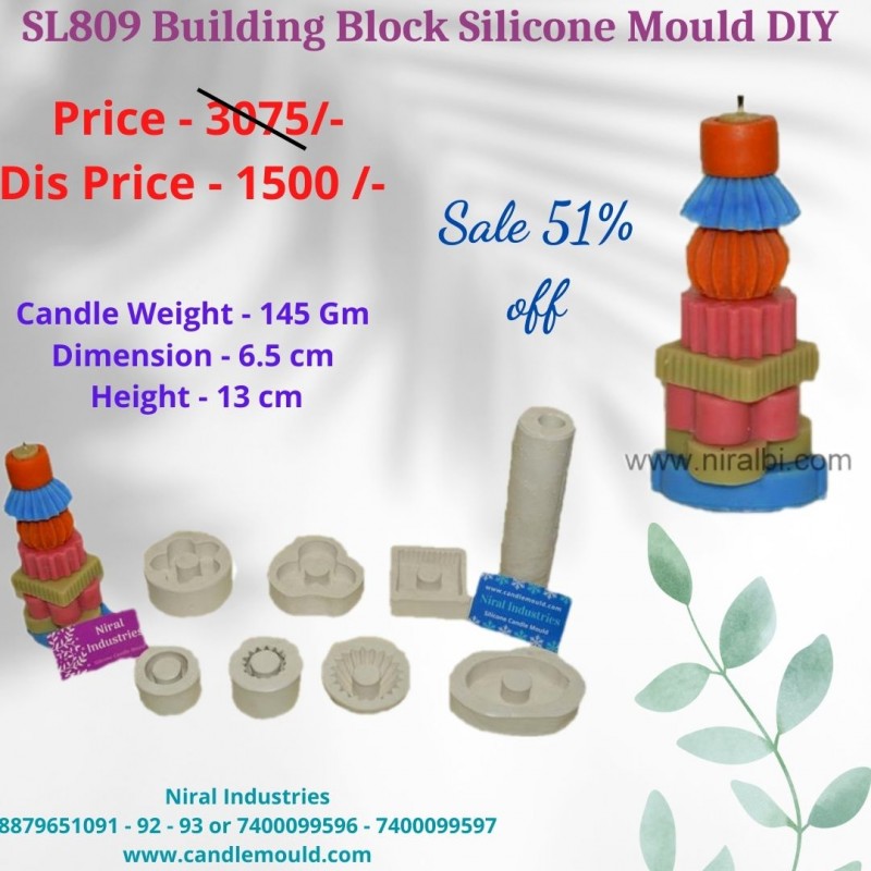 Building Block Silicone Mould DIY Candle Mould-Candle Weight 145 gm-Niral Industries Building Block Silicone Mould DIY Candle Mould-Candle Weight 145 gm-Niral Industries