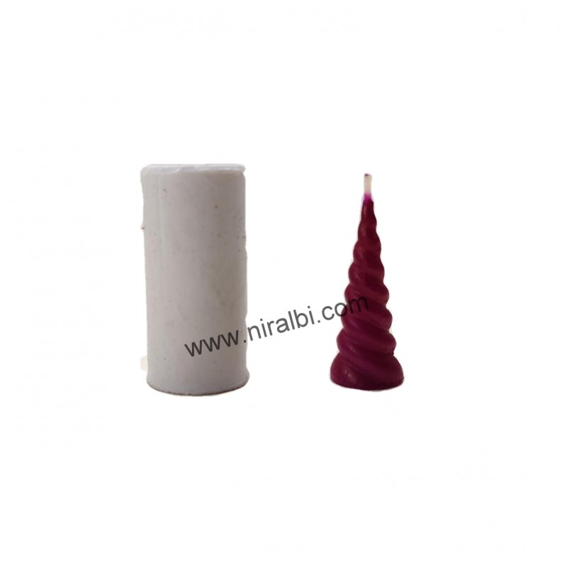 SL718 - Spiral Pillar - Unicorn Horn Small, Niral Industries - Dia - 1.9 Cm, H - 4.6 Cm