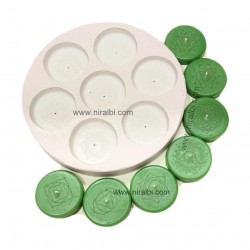 7 Chakra T-light Silicone Candle Mould Round - SL748, Niral Industries
