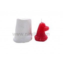 Santa Hat Curve  candle silicone mould , candle  height 3.2  Cm - Niral Industries