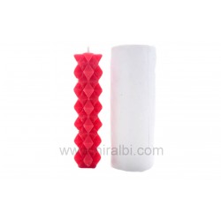3D - Rhombus Pillar Silicone Candle Mould, Niral Industries, Dia - 3 Cm