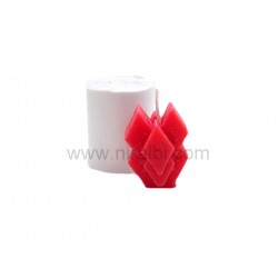 Rhombus Diamond Cut Heart Candle Mould, Niral Industries. Candle D - 2.7 Cm