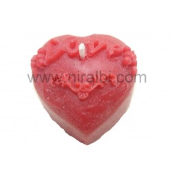 Heart With Love Silicone Candle Mould, H - 3.3 Cm