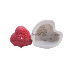 Heart With Kiss Silicone Candle Mould, CW - 32 Gm