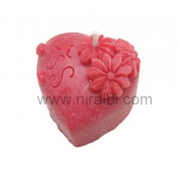 Heart With Kiss Silicone Candle Mould , D - 4.3 Cm