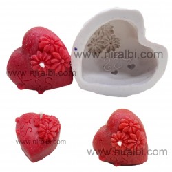 Heart With Kiss Silicone Candle Mould - SL777