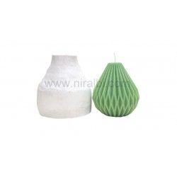 Geometric Rhombus Shape Silicone Candle Mould, H - 10 Cm
